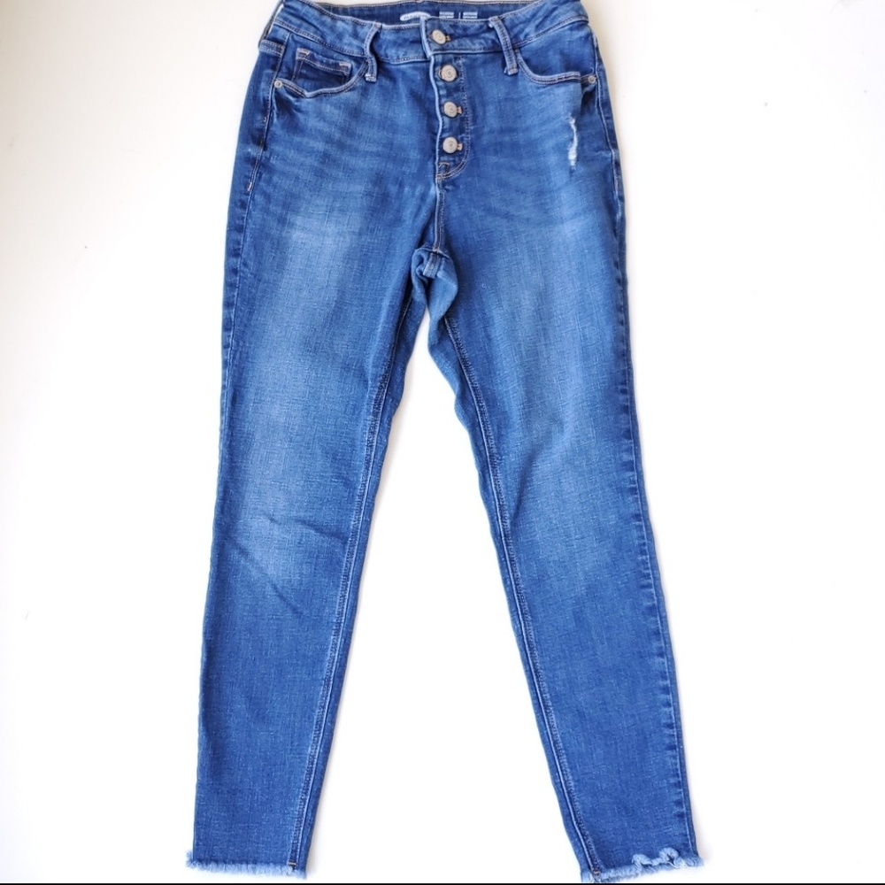Women's Rockstar Button fly slim stretch jeans